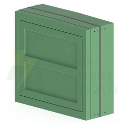 FPB13125V1DG green fibreglass pillar cabinet with door